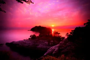 堂ヶ島遊歩道の夕景 | 伊豆グランピングリゾートIshiki385